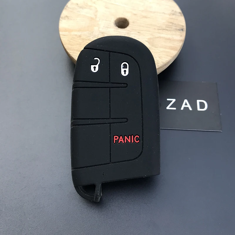 Чехол для ключа ZAD из силикона и резины чехол-держатель JEEP Chrysler Dodge JCUV Fiat 500X 2 + 1