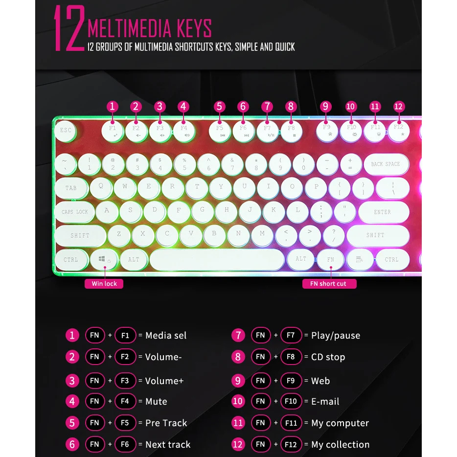 Игровая клавиатура iMice с подсветкой игровая RGB Gamer для компьютера ПК ноутбука