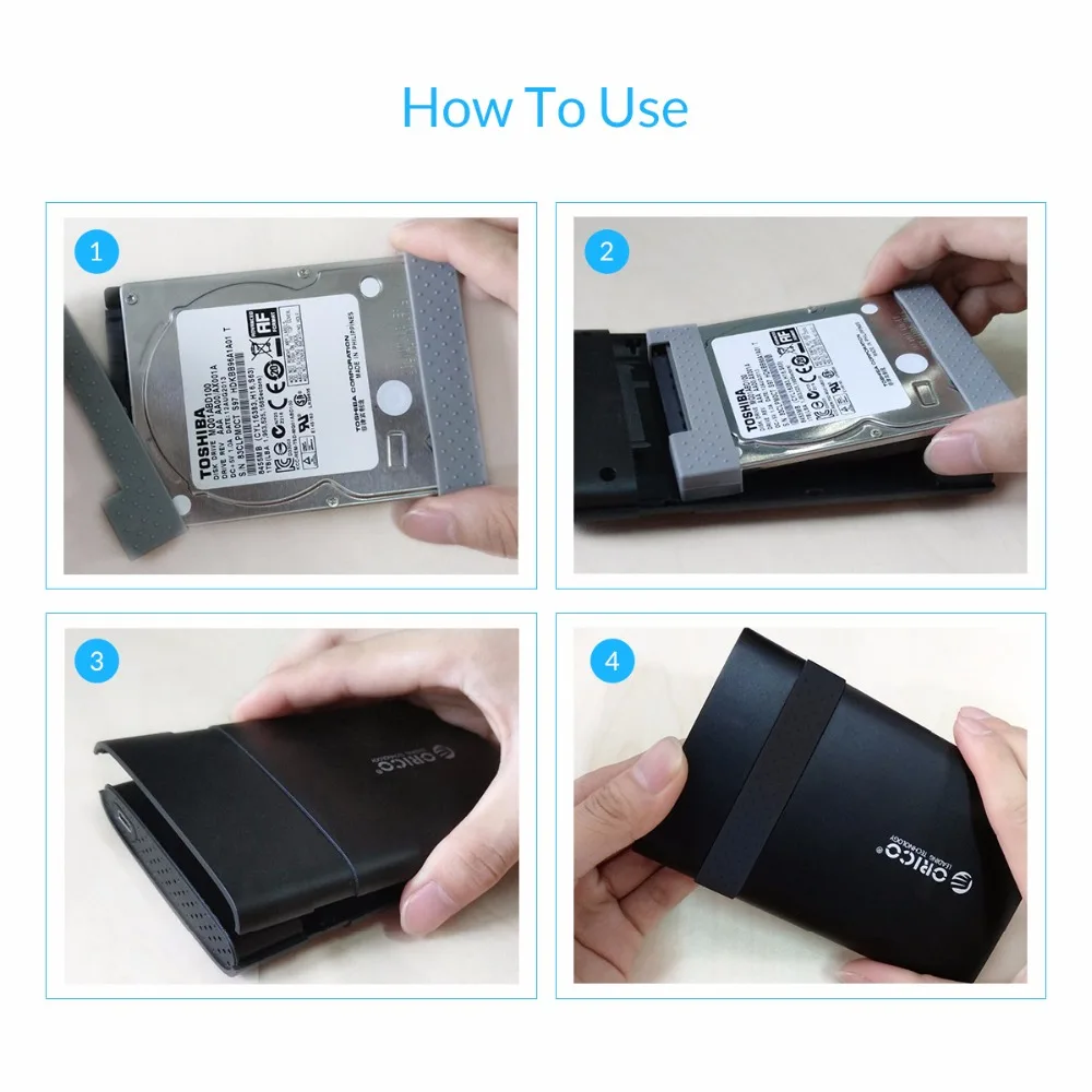 ORICO 2538U3 2.5-inch Mobile Hard Disk Box USB3.0 Notebook Free Tools HDD Encloxure for SSD | Компьютеры и офис