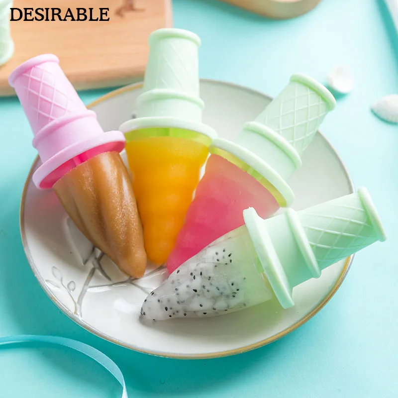 Желаемая креативная форма для мороженого в виде конуса 4 шт./компл. с основанием