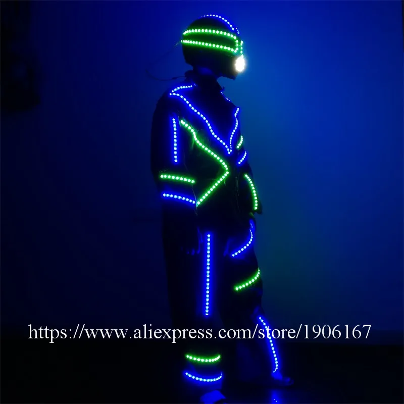 Крутой светодиодный растущий робот-костюм со светодиодной подсветкой костюм для