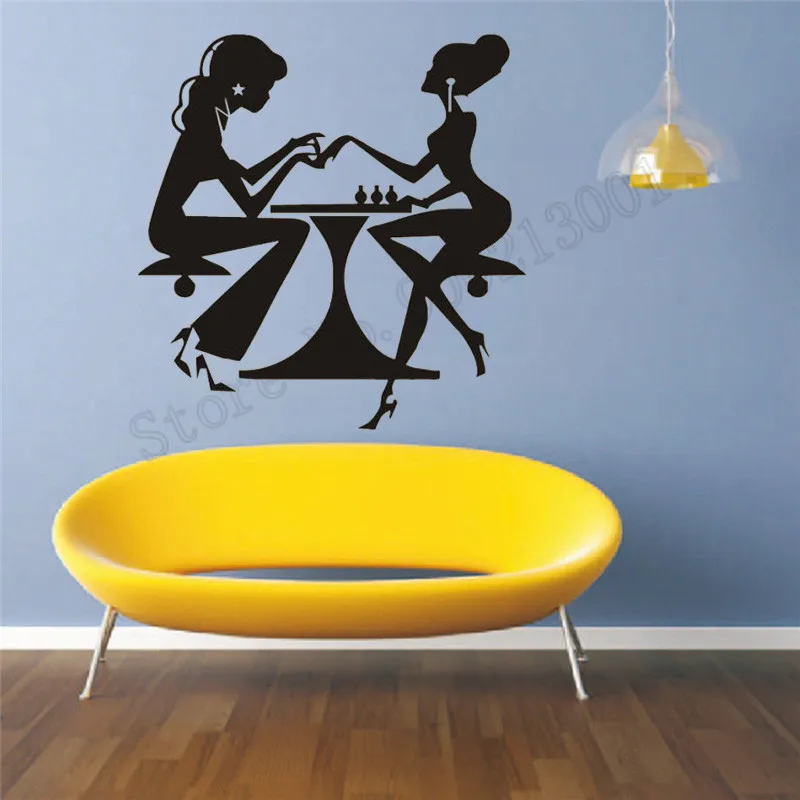 Nails Salon Wall Sticker Beauty Girl Poster Shop Girls Women Mural Art Vinyl Removeable Decor Ornament LY782 | Дом и сад