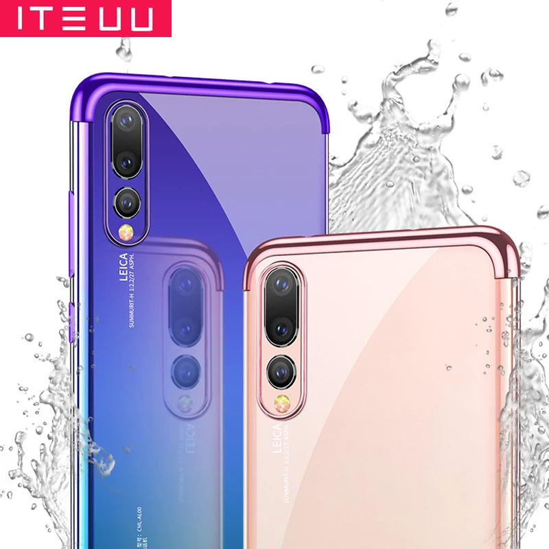 ITEUU ТПУ прозрачный гальванический чехол для телефона huawei P20 PRO Чехлы мягкая