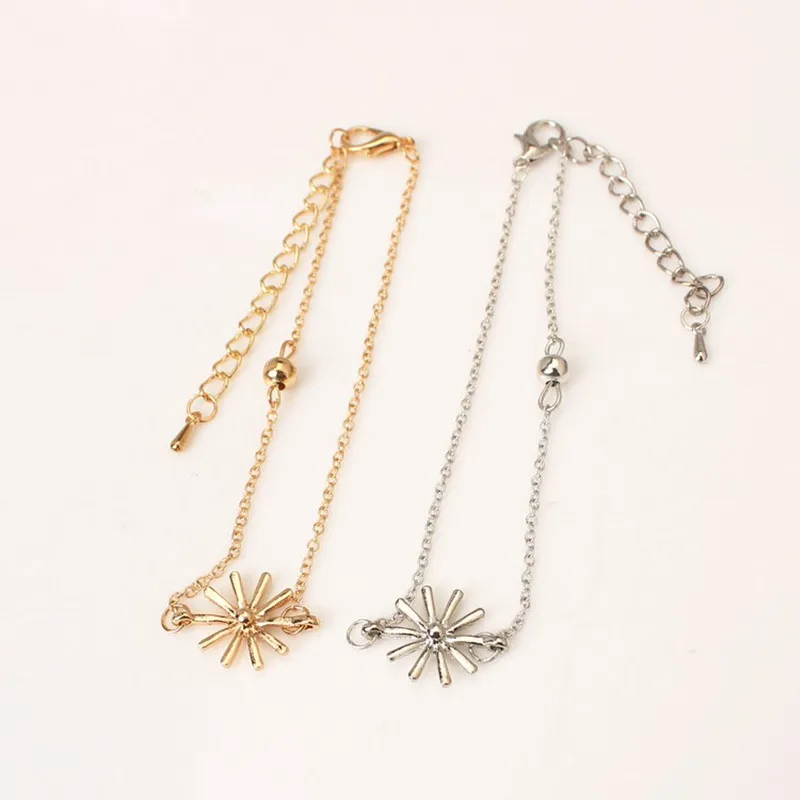 New fashion Gold color Sunflower Bracelet For Women Thin Charm flower bracelet Valentine's Day Gift Trendy Jewelry | Украшения и