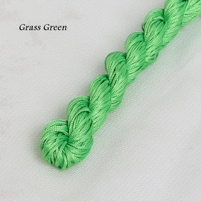 Grass 1 мм x 24 м нейлоновый шнур, китайский узел, макраме, трещотка для изготовления ювелирных изделий, ожерелье, браслет, домашний текстиль, аксессуары, сделай сам - Цвет: Grass