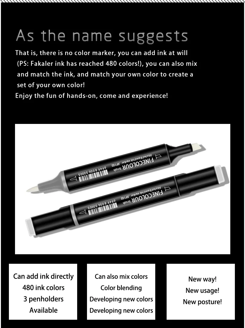 FINECOLOUR EF102 поколение мягких маркеров небольшое перо для замены маркера