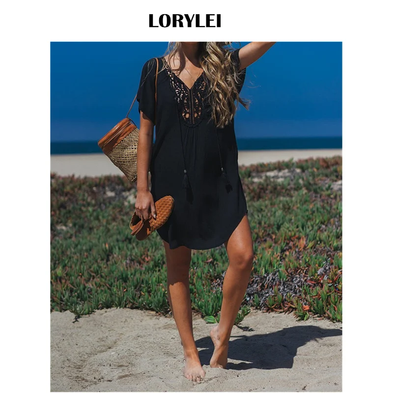 2020 сексуальное открытое пляжное мини платье с v образным вырезом летняя женская