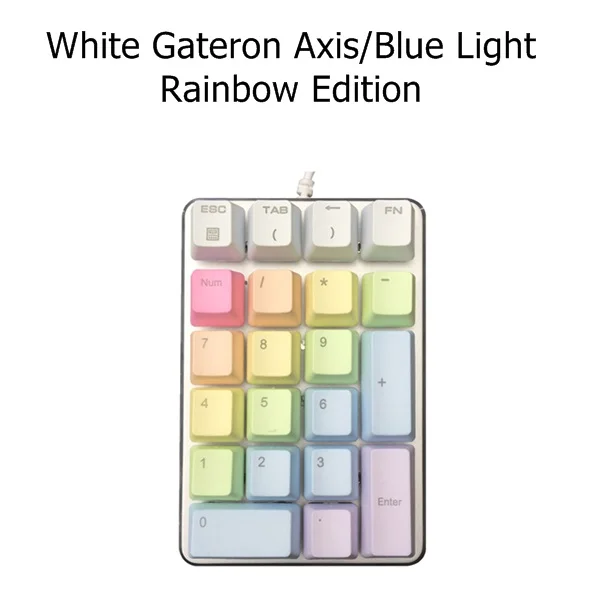 Magicforce смарт-21-ключ USB Проводная клавиатура с подсветкой механический Цифровой настольный Тетрадь клавиатура GATERON/вишня Механическая ось PBT - Цвет: Коричневый