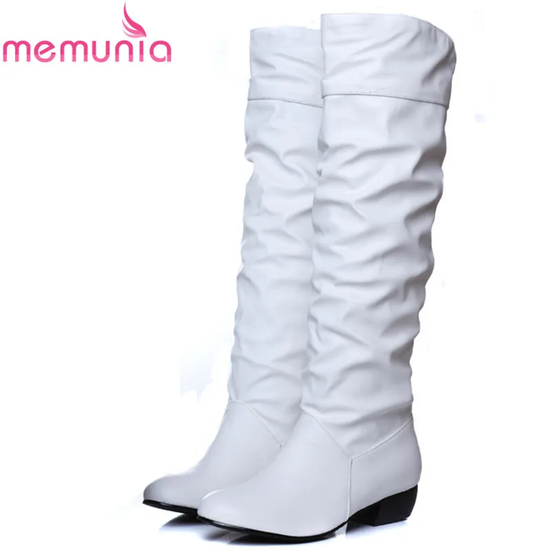 MEMUNIA/размера плюс г. Новинка зимние женские сапоги до середины икры обувь на