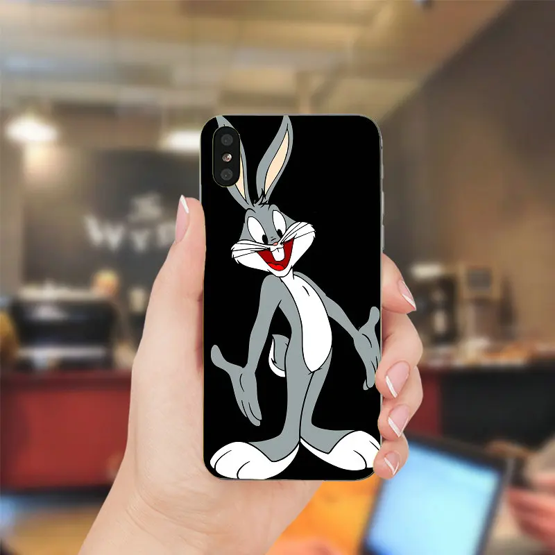 Милый кролик Tunes мягкие ТПУ Силиконовые случаи мобильного телефона для iPhone X XR XS Max