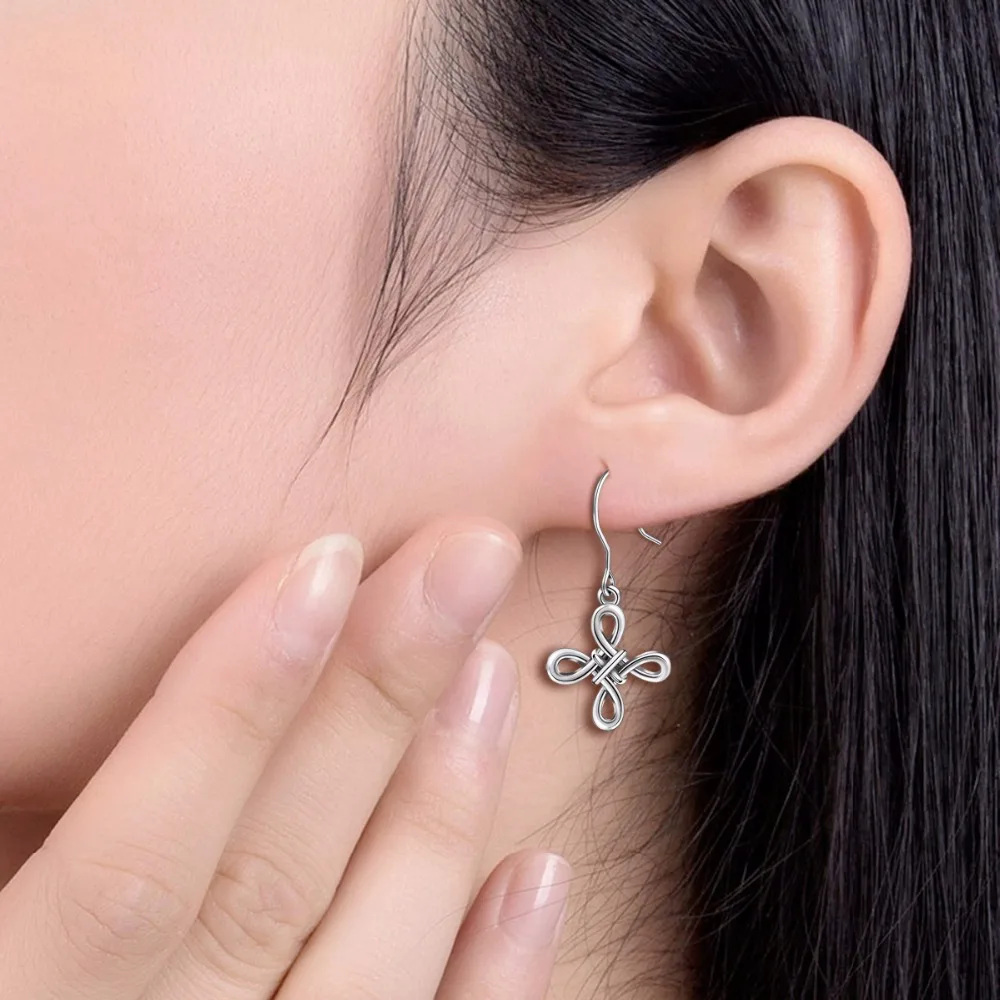 Серьги подвески женские из серебра 925 пробы с узелком|Серьги-подвески| |