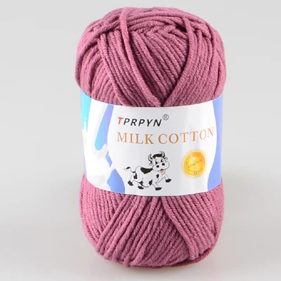 68 xian pi hong TPRPYN 1 шт. = 50 г пряжа для вязания крючком из молочного хлопка, мягкая теплая Детская Пряжа для ручного вязания - Цвет: 68 xian pi hong