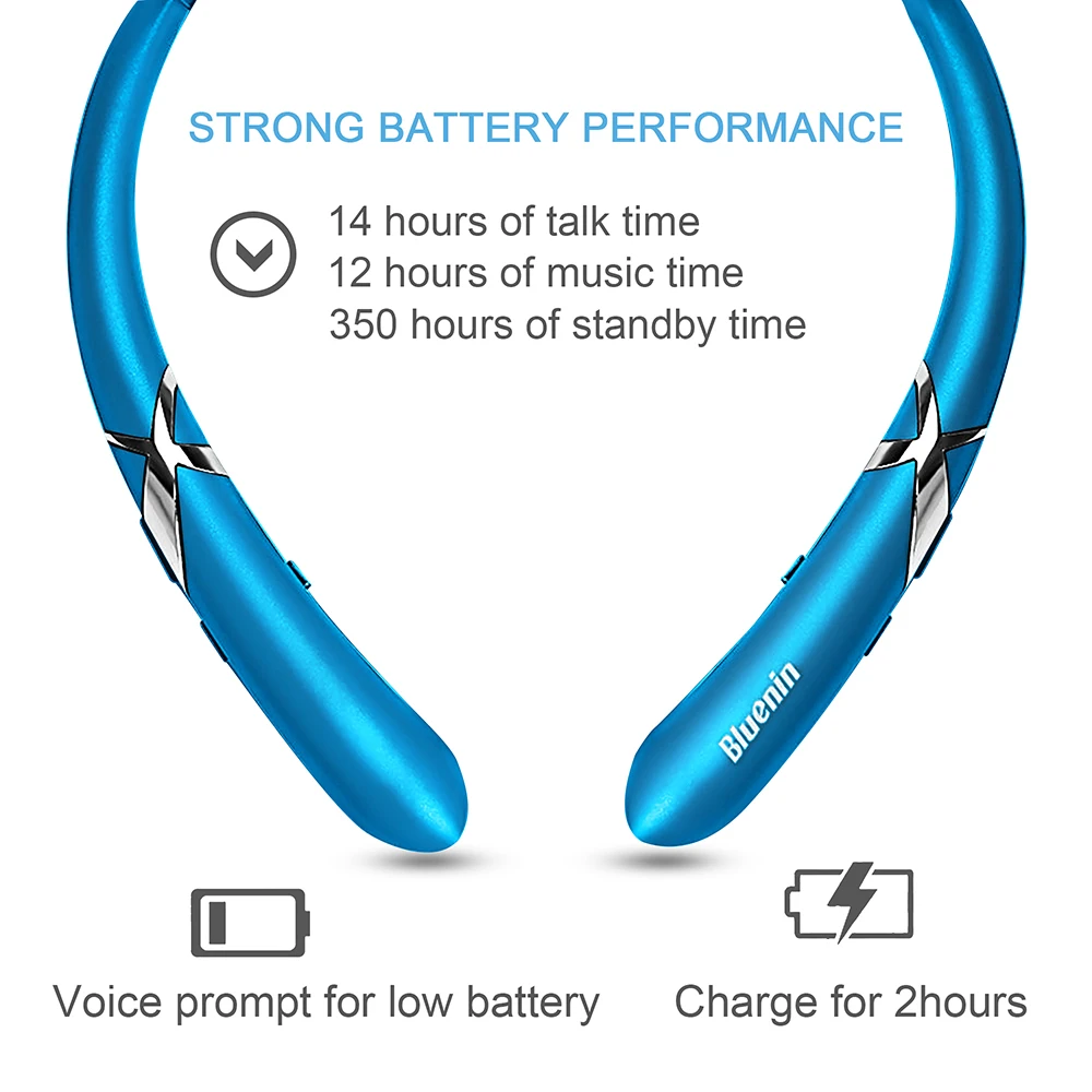 Bluenin Bluetooth V4.1 наушников Беспроводной стерео гарнитура Спорт аудиофоны с Bluetooth громкой связи в ухо наушники для iphone 7 xiaomi
