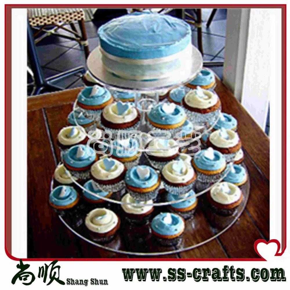 

Acrylic Wholesale 4 tiers clear cupcake wedding stands