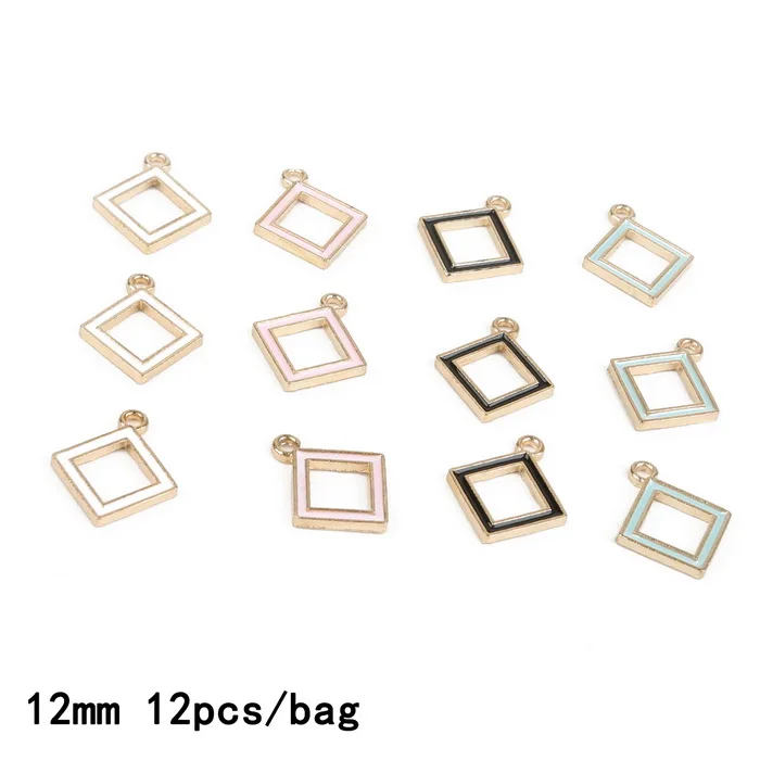 12mm 12pcs 26 стилей, Красочные Подвески из сплава, Морская звезда, раковина, раковина, сердце, треугольная Корона, бант, эмалированные подвески, сделай сам, ремесло, браслет, ожерелье, ювелирное изделие - Окраска металла: 12mm 12pcs