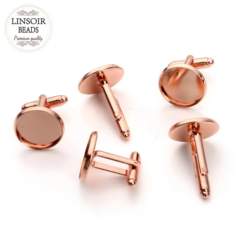Запонки для галстука F3334 женские медные зажимы-диски розового золота 10 шт./лот без