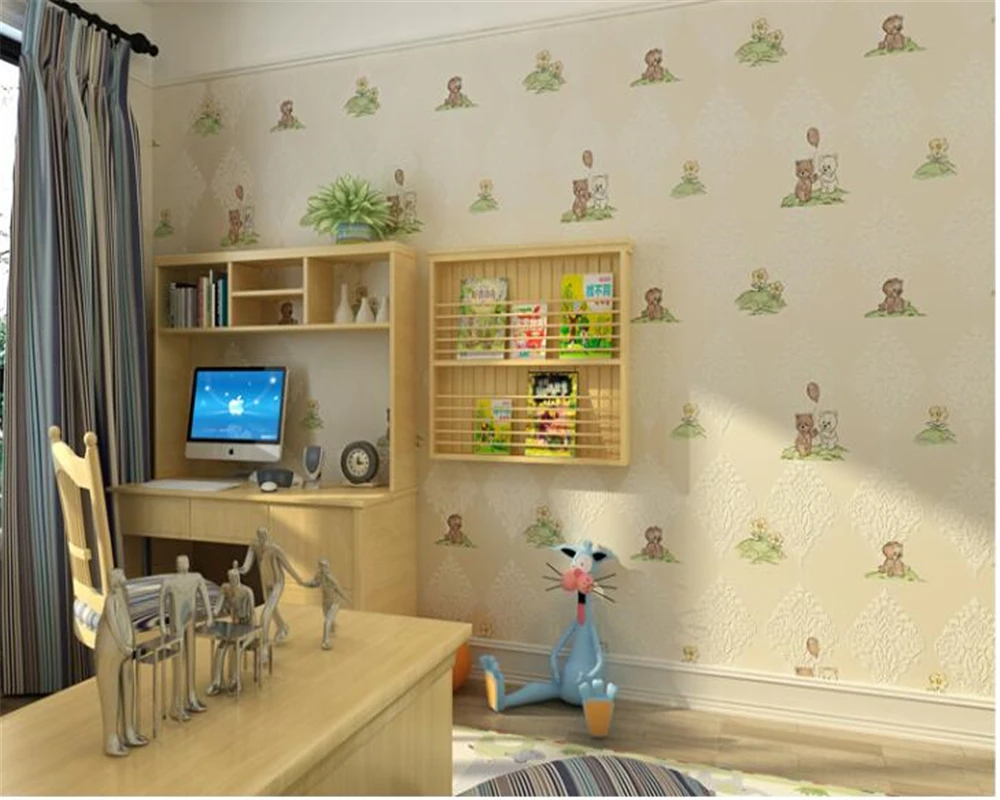 Обои beibehang 3d для украшения детской комнаты с изображением медведя|3d wallpaper|bedroom
