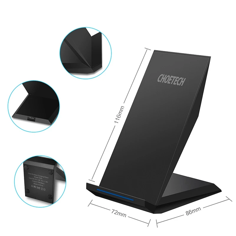 Choetech Qi Беспроводной Зарядное устройство Стенд 10 W 2 Быстрая зарядка зарядки для Iphone Xr Xs Max 8 samsung Galaxy S8 плюс S7 Портативный Chargin
