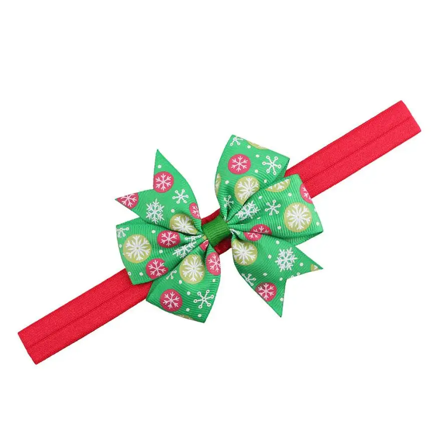 Рождественское украшение для волос Детская повязка девочек на голову с бантом