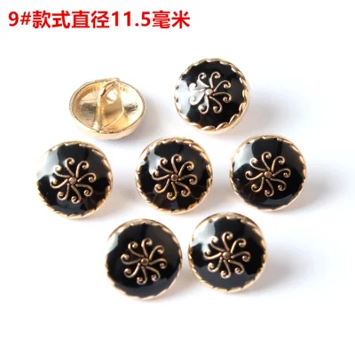 I 11.5mm 20Pcs/lot 11-12.5mm high-grade round button black gold white metal button men and women shirt clothes decorative buttons C086 - Цвет: I 11.5mm