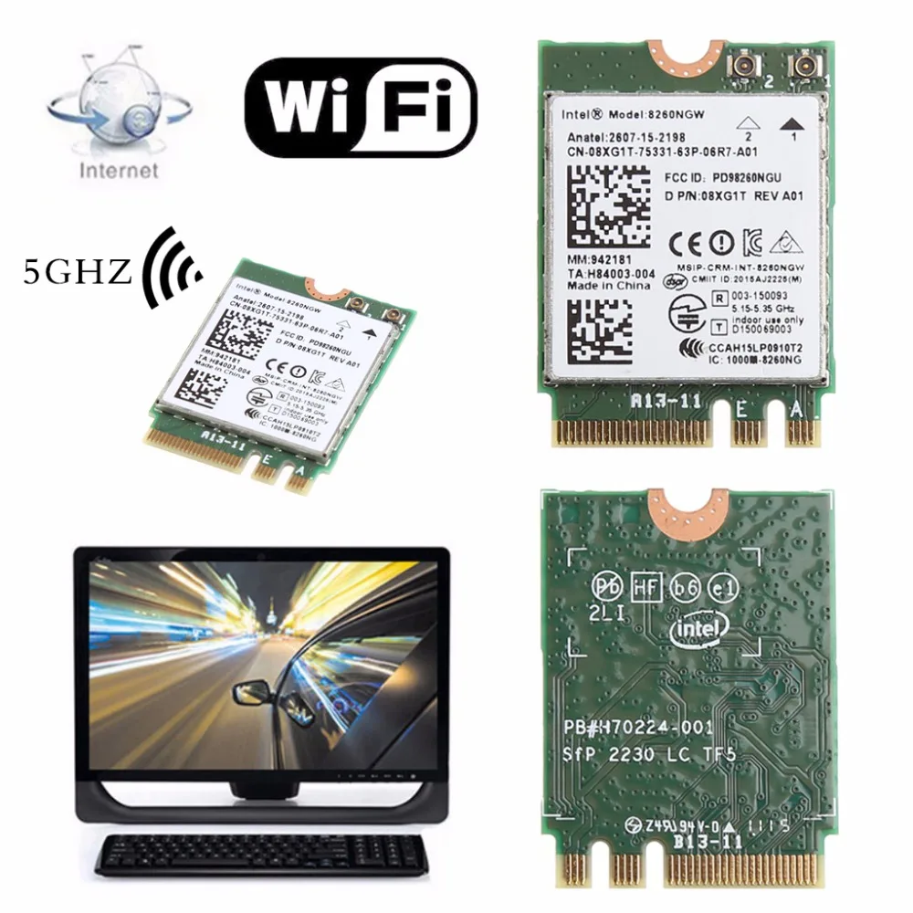 Двухдиапазонный 2 4 + 5 ГГц 867M Bluetooth V4.2 M.2 Беспроводной Wi-Fi модуль карты для Intel 8260 AC