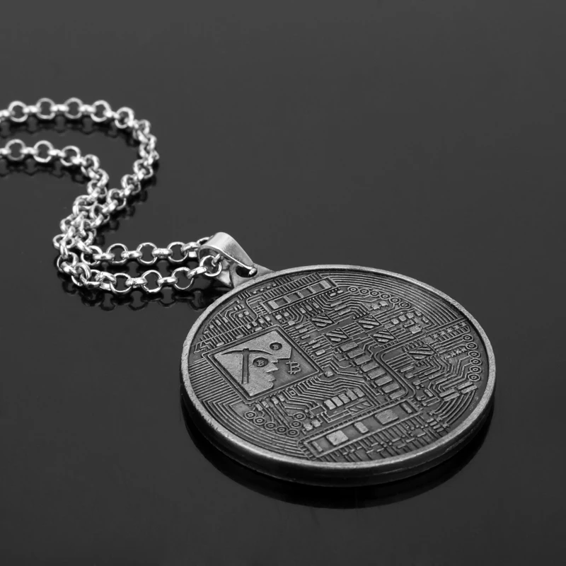 Новый дизайн античное ожерелье с подвеской в виде биткоина модные европейские