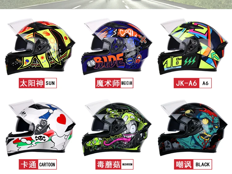JEIKAI мотоциклетный шлем Casco Moto rbike двойные линзы анфас шлем для мотоциклистов гоночные шлемы M L XL XXL