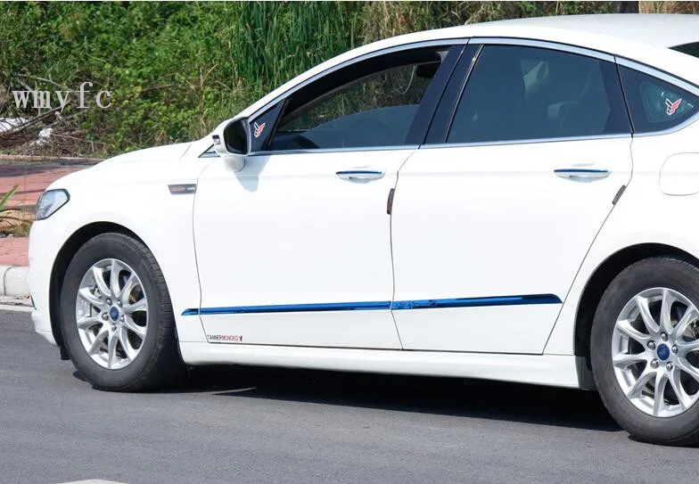 Для FORD MONDEO/FUSION Sedan 2013- корпус Молдинг двери боковая линия гарнир накладка протектор Подкладка Полосы автомобиля Стайлинг 6 шт