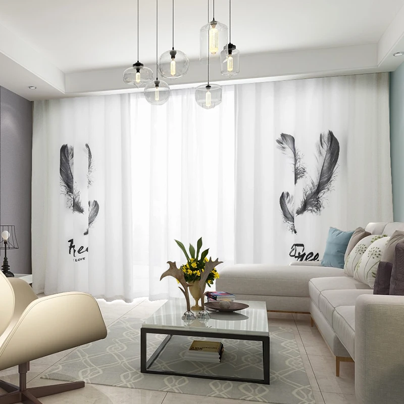 

2x Window Drapery Panel Living Room Curtain Nordic Window Dressing Cover 200 x 260cm Feather White ins