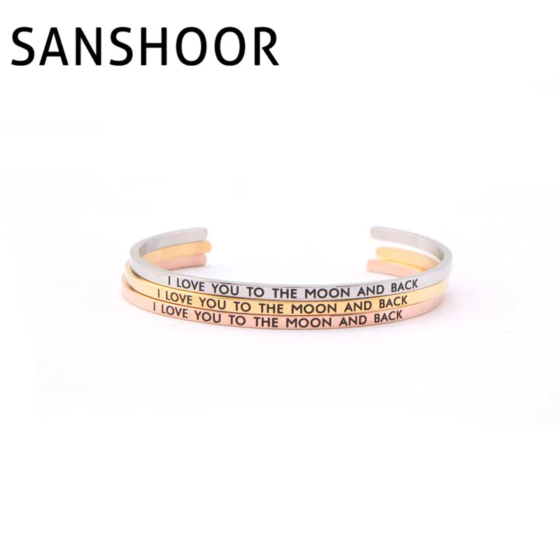 Браслет возлюбленной SANSHOOR с надписью I Love You to The Moon and Back персонализированный