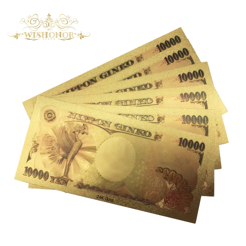 Лучшая цена 500 шт./лот Lucky 777777 цвет японская Золотая банкнота 10000 иен банкноты в 99.9%