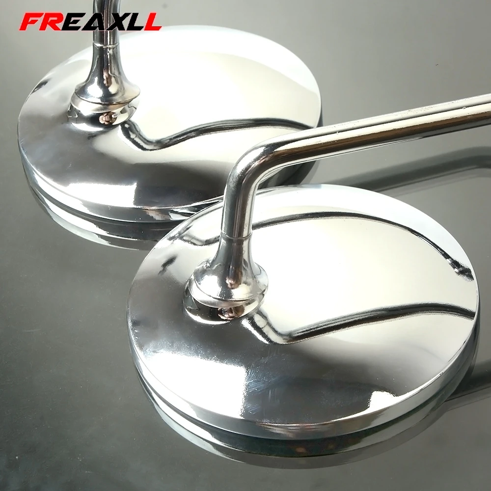 Мотоциклетные зеркала заднего вида 8/10 мм Ретро боковое зеркало из нержавеющей