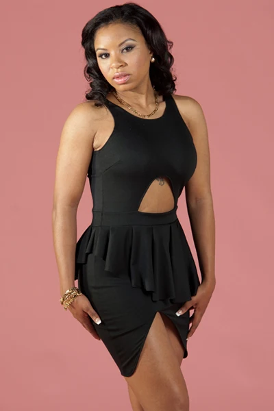 Новая Коллекция Весна 2014 Черный Рукавов Выдалбливают Bodycon Выпускного Вечера