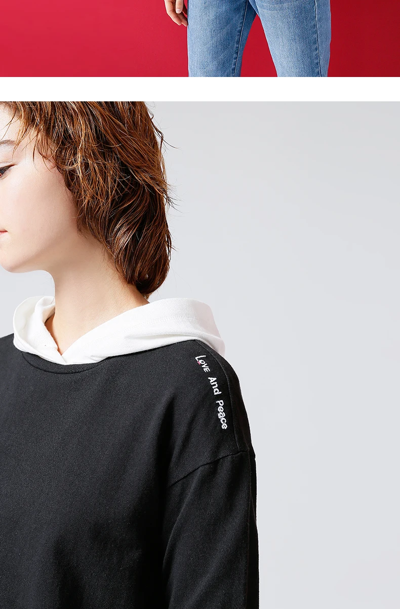 Toyouth Harajuku футболка с вышитыми буквами и длинным рукавом, осень, повседневная однотонная женская футболка с круглым вырезом, Свободный Топ для женщин