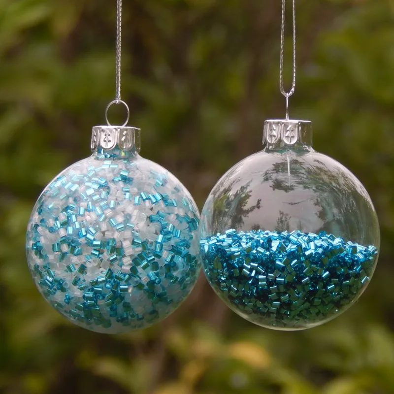 

Small Packing Sky Blue Hand Made Christmas Glass Pendants Hand Painting Glass Christmas Ball Home Decoration