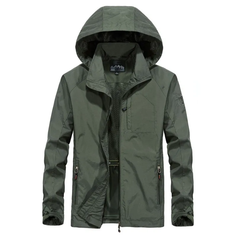 

Men's Spring Autumn Thin Casual Jacket Waterproof Breathable Hooded Windbreaker Overcoat Outdoor SportsTactics Jackets Outerwear