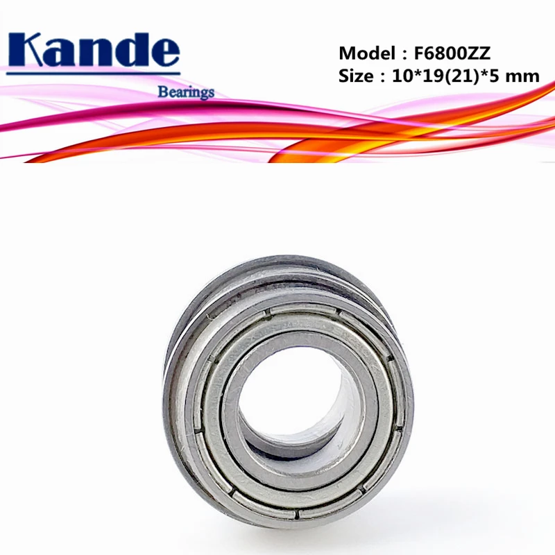 Подшипник Kande F6800 ZZ 10 шт. Φ F6800ZZ металлический фланцевый шарикоподшипник 10x19(21)x 5 мм