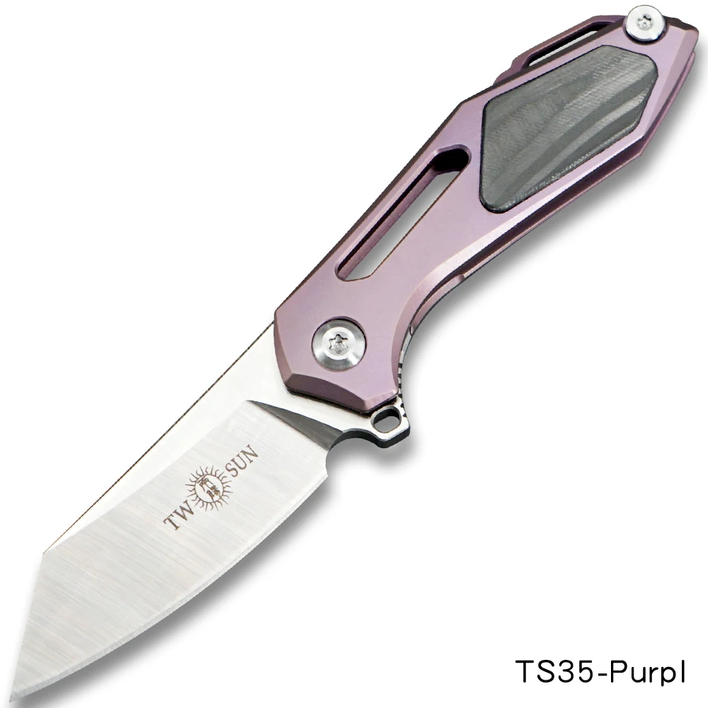 TwoSun мини M390 складной нож карманный нож Походный нож открытый инструмент для выживания EDC быстрооткрывающиеся подшипники титановый пожарный TS35