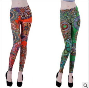 3pcs/lot New 2014 fashion digital printing chain graffiti waist stovepipe sexy Seamless Leggings pantyhose | Женская одежда