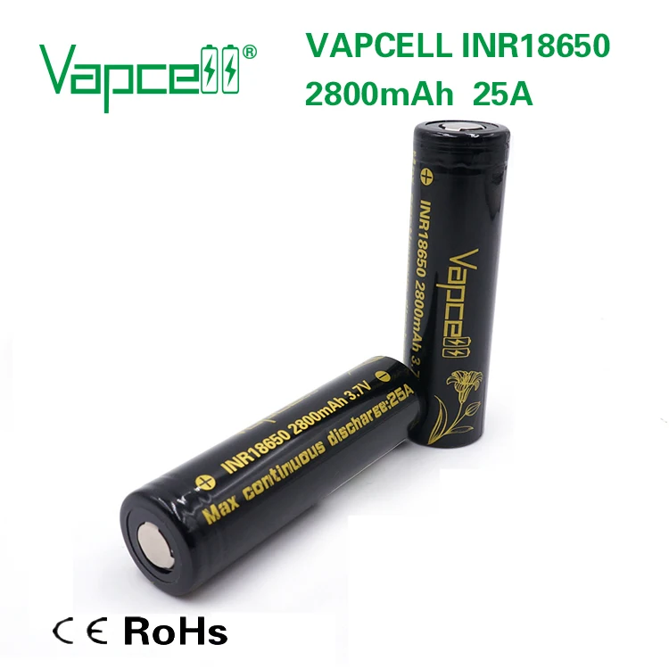 12 шт. VAPCELL INR 18650 Батарея 2800 мАч 25A переупаковка VTC5D литиевая аккумуляторная батарея