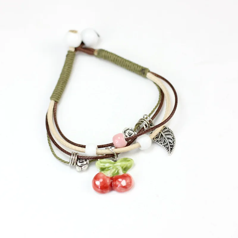 1 шт. Новый Модный женский браслет ручной работы с изображением фруктов