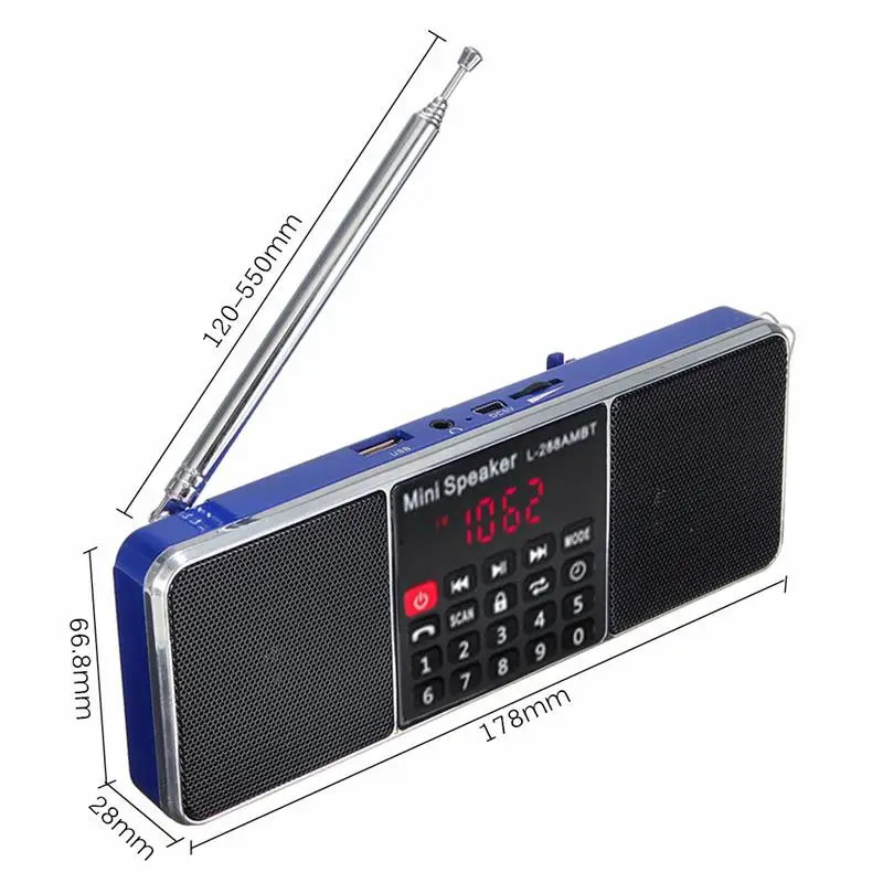 Lcd bluetooth FM/AM радио портативный стерео динамик MP3 музыкальный плеер микро для SD USB двойной громкий динамик s