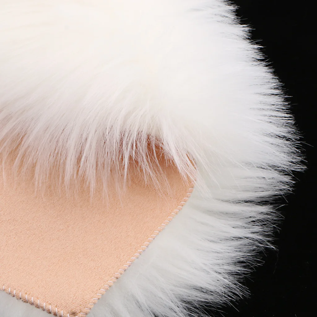 Pack 2 Faux Sheepskin Seat Cushion Bedroom Floor Mat Office Car Sofa Chair Pad Tatami 40cmx40cm -White | Дом и сад