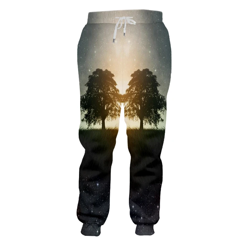 OGKB New Arrival Men/women Casual Full Length Pants Haren Harajuku Nightfall Tree 3D Printed Sweat Hip Hop Sweatpants 5XL |