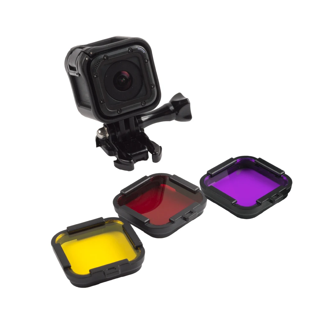 3 шт./лот для Gopro Hero 5 Session 4 фильтр объектива желтый красный фиолетовый цвета в 1