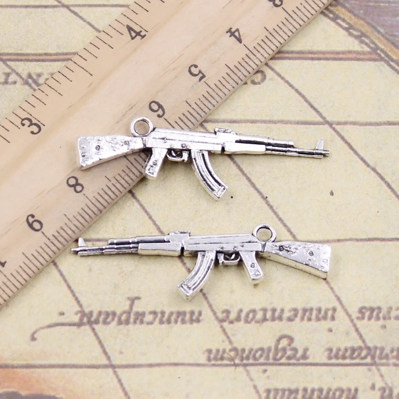 

Подвески для винтовки в виде пулемета, ak-47 44x15 мм, тибетский серебристый цвет, 10 шт