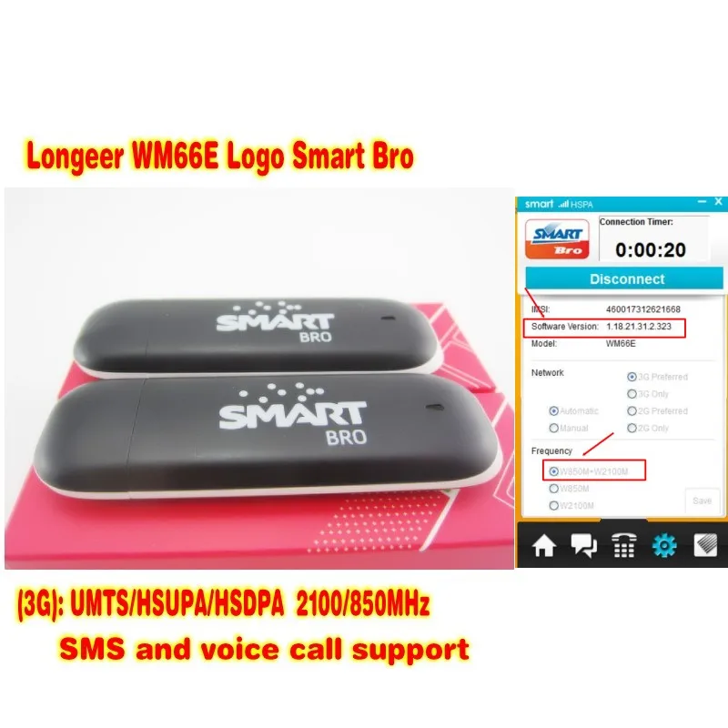 Lot of 100pcs Longcheer 3G USB Modem WM66e Logo smart bro