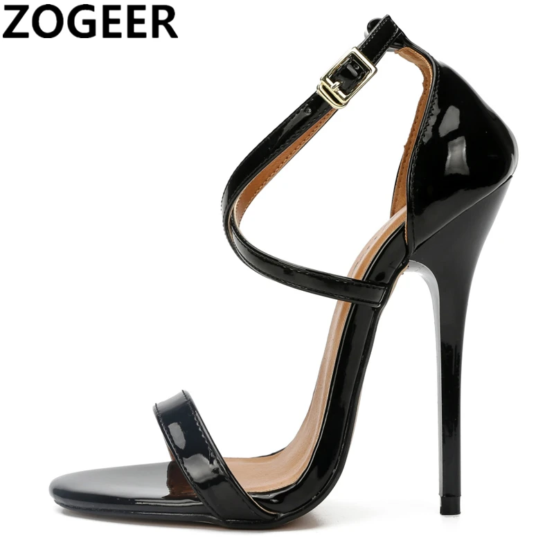 Босоножки женские на высоком каблуке модные туфли с перекрестными ремешками