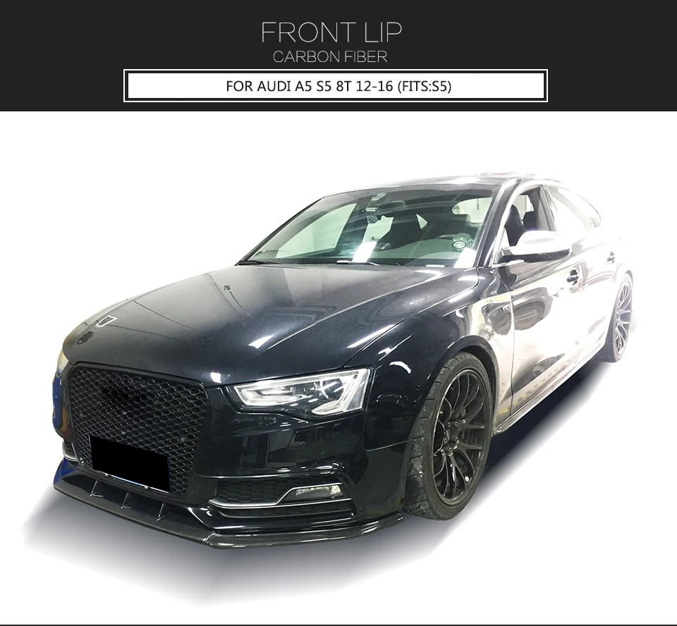 Углеродного волокна передний бампер спойлер для Audi A5 Sline S5 8 T Coupe 12-16 подходят A5 Стандартный автомобильные аксессуары