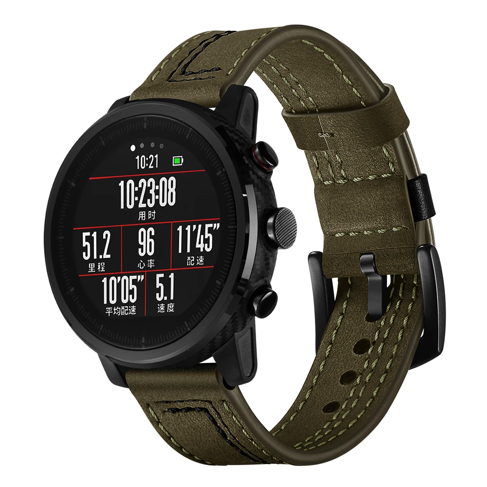 3 цвета ремень из коровьей кожи для HUAMI Amazfit Stratos 1/2 ремни Смарт часы ремешок 22 ремешок для часов, мм Браслеты Аксессуары